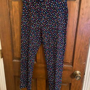 Slim-Sation by Multiples Multi-Color Polka Dot Print Tummy Control Leggings